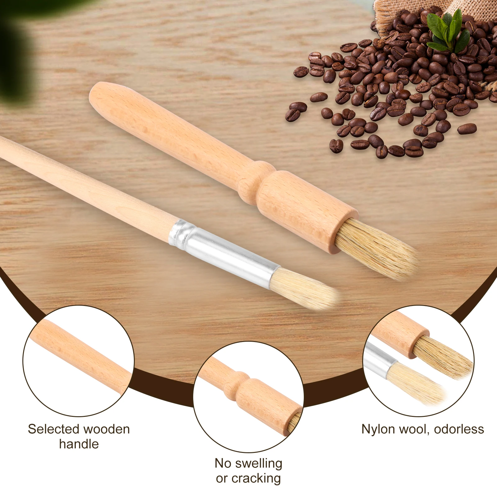 5 قطعة مجموعة فرشاة القهوة مع شعيرات النايلون عالية الكفاءة متعددة الاستخدامات ماكينة إسبريسو تنظيف فرشاة للمنزل المطبخ أداة باريستا