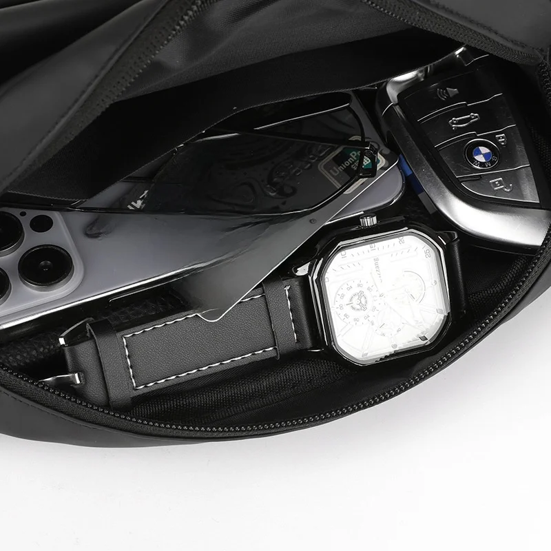 Trendige Herren-Umhängetasche in Bla, Brusttasche, faionable Bunny Skin, Schultertasche, Sli, Frühlingssaison, chinesische Produktion