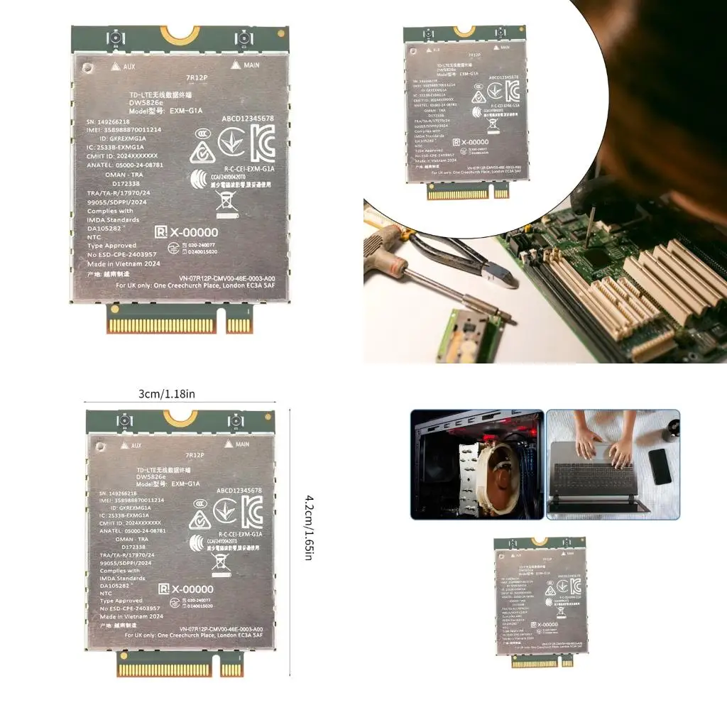 

A52B 4G LTE Wireless Module M.2 LTE Wireless Data Terminals Networking Compatibility 1.28GHz for Laptops and Tablets