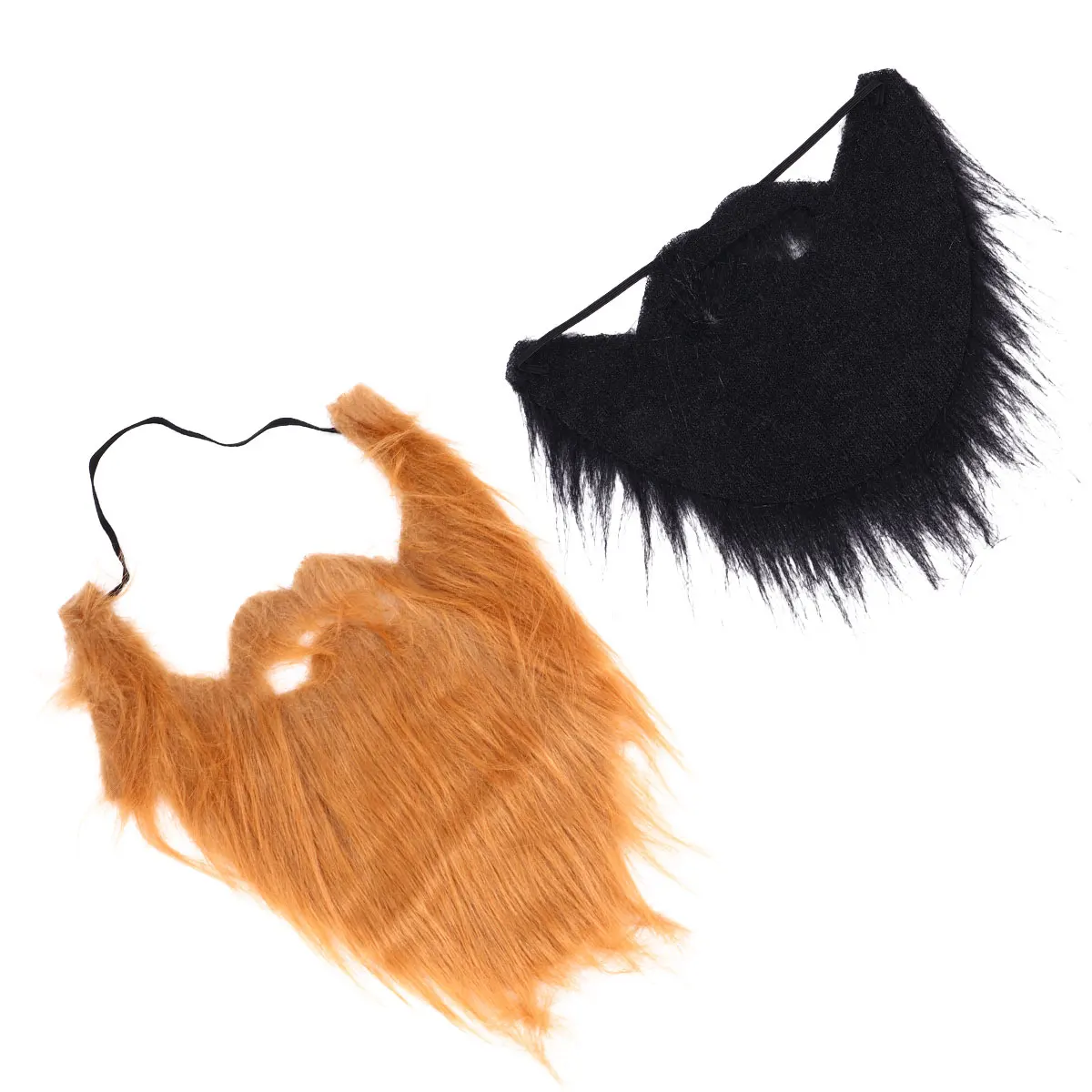 2Pcs 가짜 의상 수염 경량 나일론 블랙 할로윈 크리스마스 파티 액세서리 성인 어린이를위한