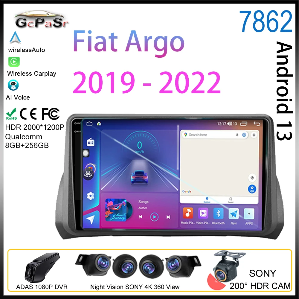 

Android For Fiat Argo 2019 - 2022 Car Auto Radio Multimedia Video Player Carplay GPS Navigation Stereo camera Screen Monitor DVD