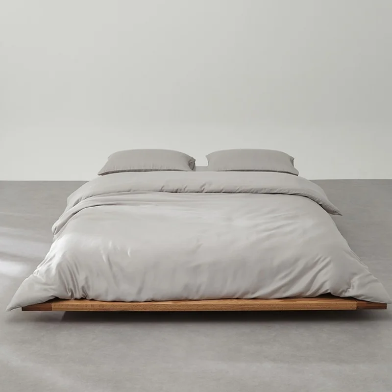 1pc Summer Cooling Duvet Cover Silky Lyocell Solid Grey Simple Home Hotel Bed Linens US Full Queen King Size Quilt Cover