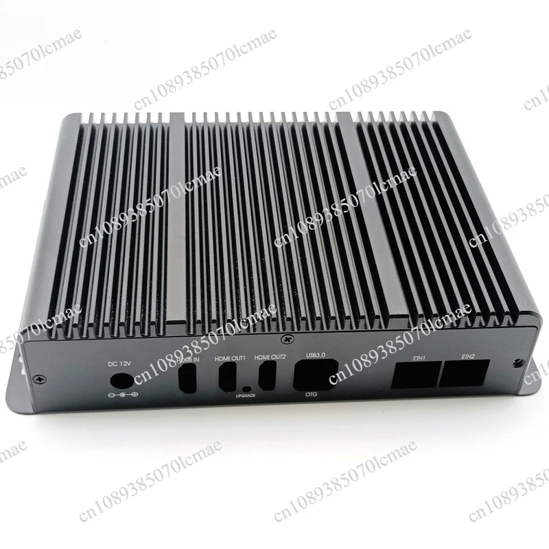 Black full cooling tooth aluminum profile industrial control host , embedded fanless computer PCB main board
