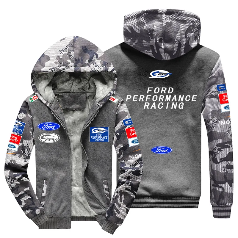 F1 racing suit casual sweatshirt long-sleeved jacket zipper hoodie suitable for Ford Ford team car logo trendy men\'s clothing