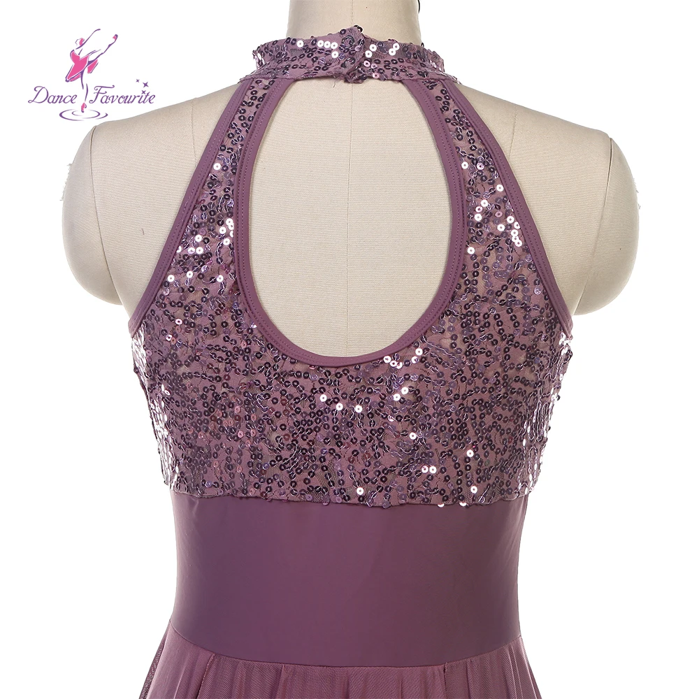 Costumes de danse préférés 18015, corsage à paillettes avec jupe longue en maille, robe de Ballet lyrique, Costumes de danse