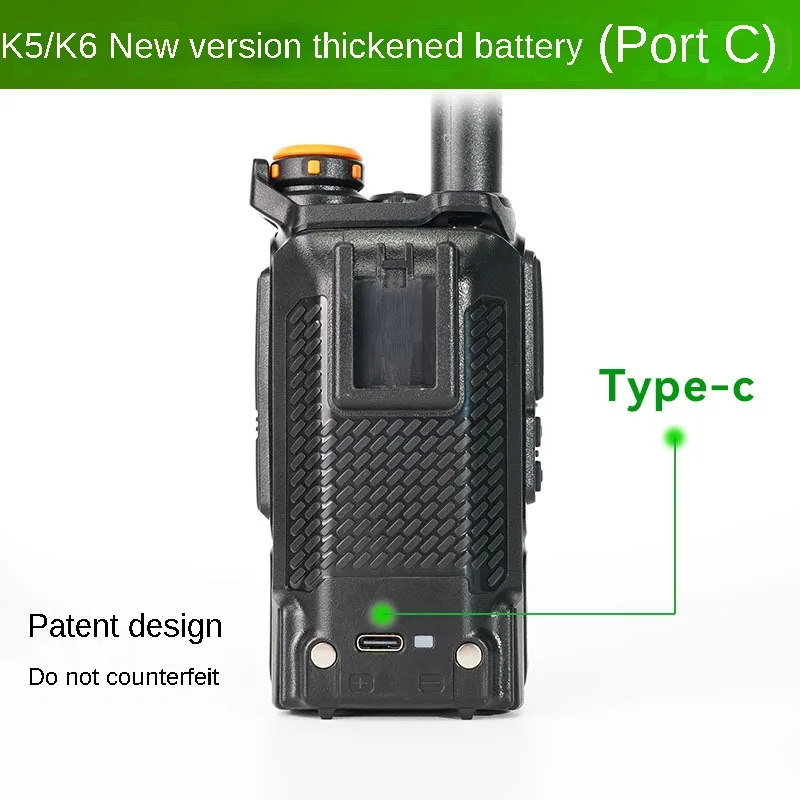 Quansheng-UV-K5 Rechargeable Battery, Type-C Charge Battery, BPK5 for Walkie Talkie K6, UVK5, UV K58, Two Way CB Radio