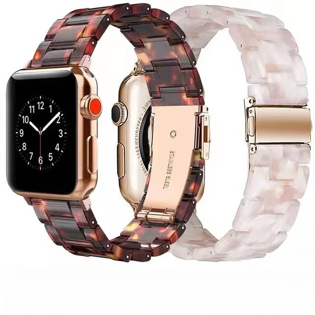 Harz-Uhrenarmband für Apple Watch 6 5 4 Band 42 mm 38 mm transparenter Correa-Gürtel für iWatch 6 Serie 5 4 3/2 Armband 44 mm 40 mm