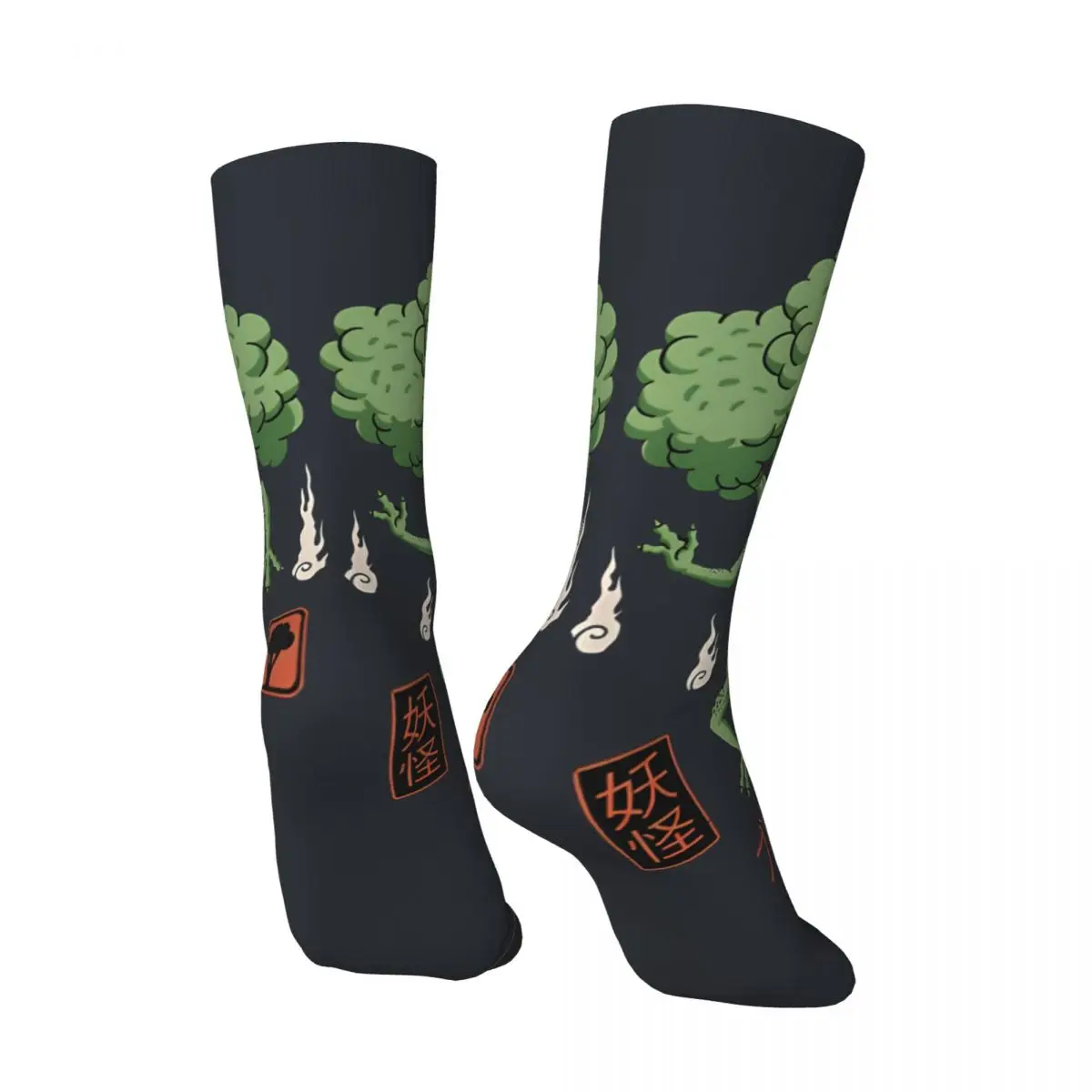 Crazy Yokai Broccoli graphic Sock for Men Harajuku Broccozilla Quality Pattern Printed Crew Sock official-website tops fugees