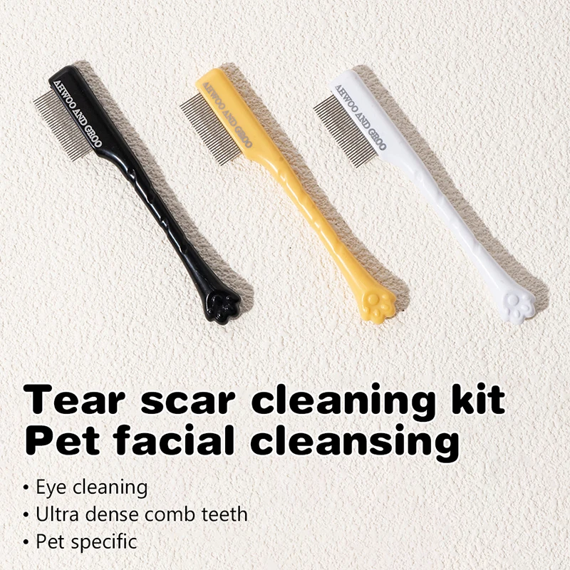 

1/2Pcs Portable Pet Eye Comb Tear Stain Remover Brush Small Cat Puppy Grooming Comb Scissors Tools Pet Cleaning Accessories