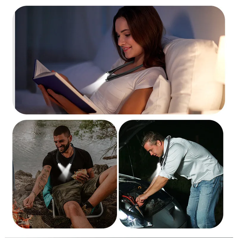 Neck Hanging Light Portable LED Wireless Eye Protection Desk Lamp USB Reading Light For Students Emergency Light