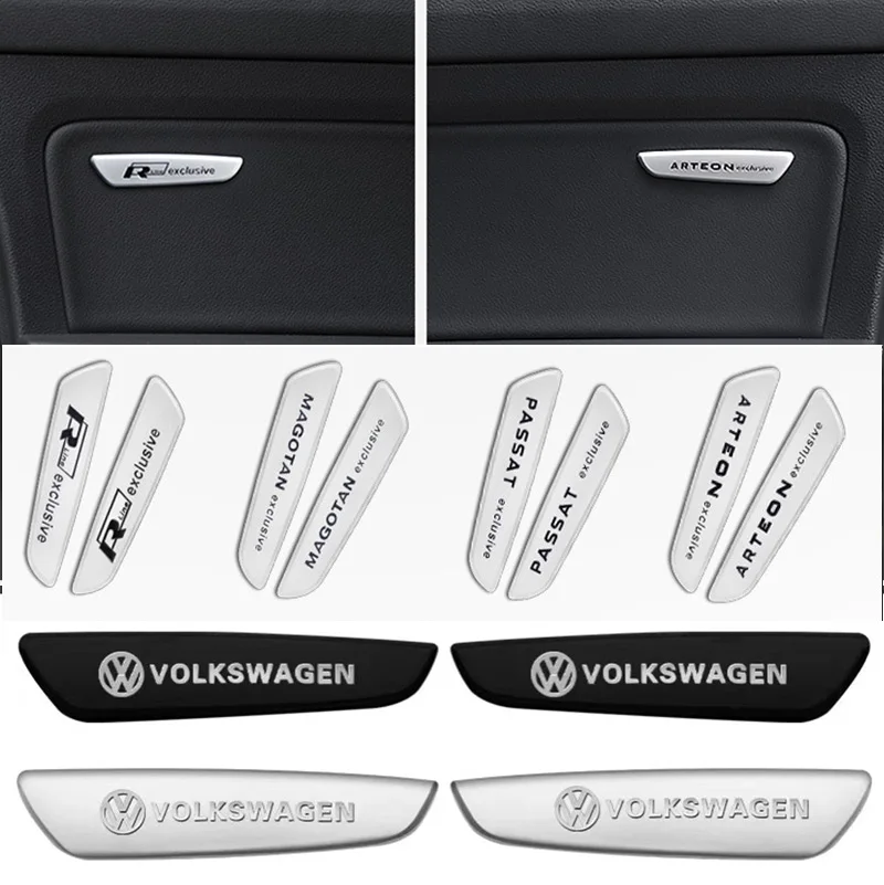 

2Pcs Car Exclusive Interior Door Panel Labeling Decoration Sticker For Volkswagen VW Passat Magotan GTI Rline ARTEON CC Tiguan