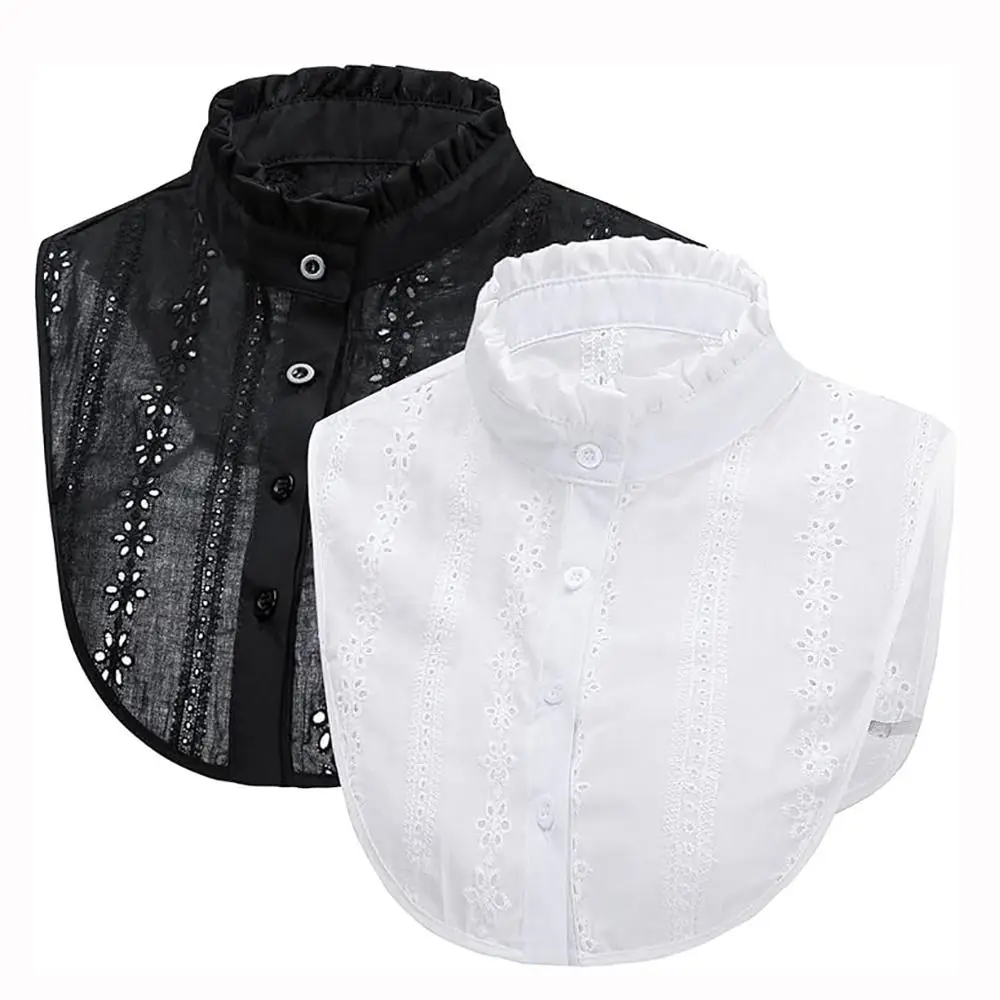 Fashion Jacquard Fake Collar Detachable Pure Cotton Neckline Hollow Out Collar Women