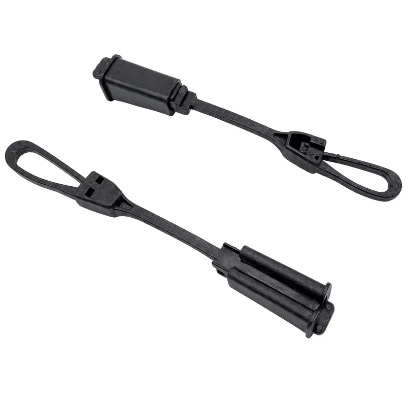 Black Plastic S-Type Drop Wire Anchor Clamp Outdoor Aerial Pole Accessory For FTTX FTTH Flat Cable Tension Fastening