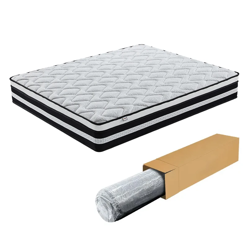 ￥%Modern Design Hybrid King Queen Size Pocket Spring Mattress 5*6 FT With Natural Latex Memory Acoustic Foam for Hotel Pack