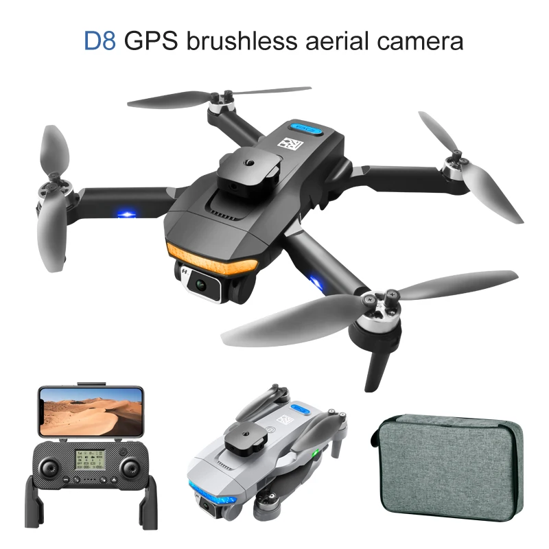 New D8Pro Drone 4K 5G GPS Drone 8K Professional HD Aerial Photography Obstacle Avoidance Drone Four-Rotor Helicopter RC Distance