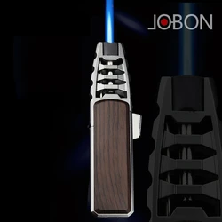 Jobon-Big Jet Flame Lighter for Men, Creative Power, Direct Blue, Metal, Windproof, Kitchen, Outdoor Barbecue, Men's Gift