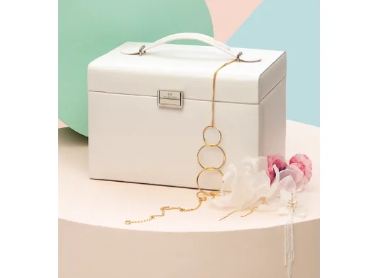 

Jewelry Box Exquisite Necklace Large Capacity Jewelry Earnail Bracelet Gold Storage Box