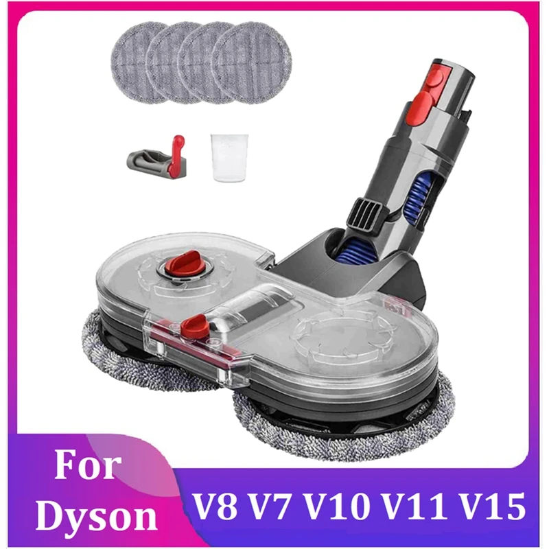 Electric Floor Mop Head For Dyson V15 V7 V8 V10 V11 Vacuum Cleaner Attachment With Water Tank Rag Cloth Switch Button