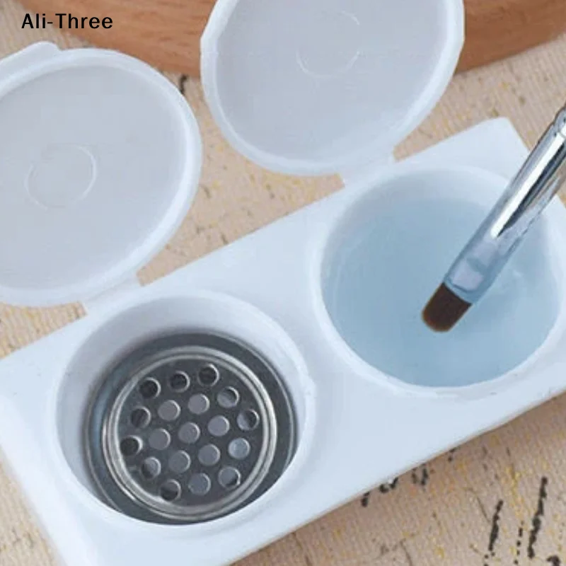 Miseczka do płynów do manicure z 2 otworami i nakrętką, do pigmentów, rozcieńczaczy, wody, brokatu, pudru akrylowego, pisak do paznokci, kubek do mycia, narzędzia do stylizacji paznokci.