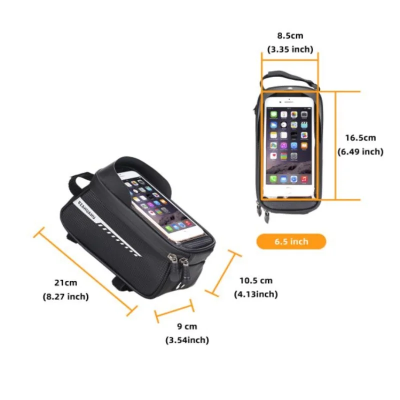 ISURE MARINE Vehicle Waterproof Management Bag Bicycle Front Frame Bag Phone Touch Screen Bag Riding Equipment