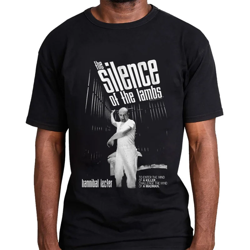 

Challenge the Mind of a Madman Hannibal Silence of the lambs Horror movie t shirt Dr Lecter print clothes All size Tee S-6XL