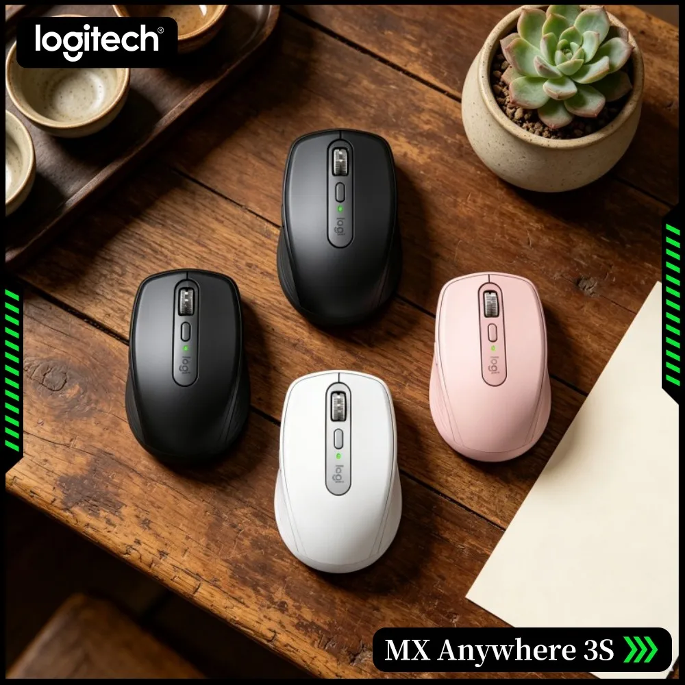 Wireless MX Anywhere 3S - 8K DPI, Hyper-Scroll, Anti-Slip Grip, Great For Campus Caf Workspace & Faculty Office Cubicle