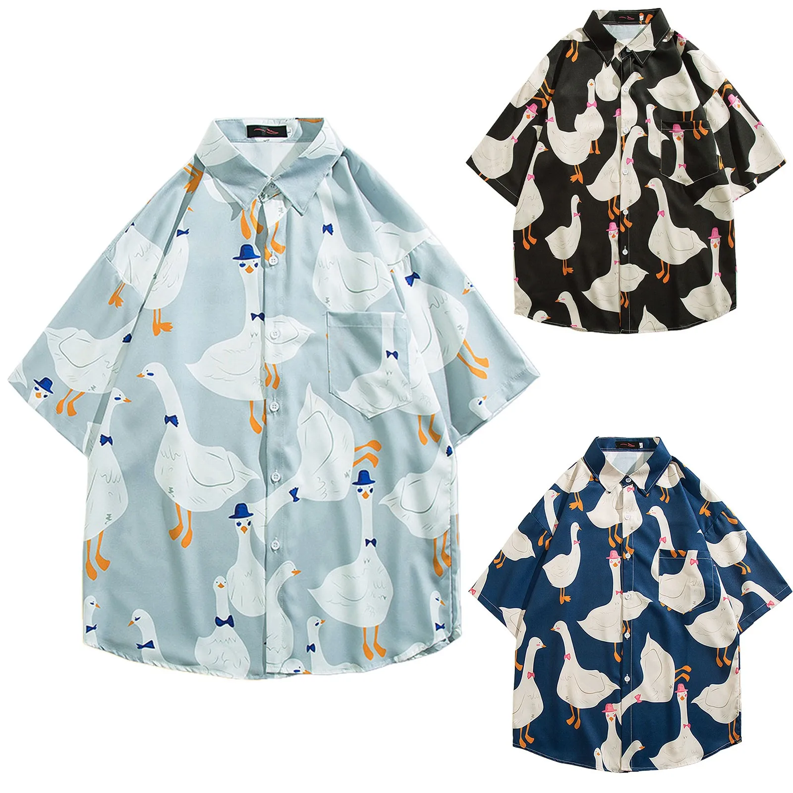 

Patterned Shirt Cute Short Sleeved Shirt Beach Shirt Shirt Breathable And Quick Drying Solid shirts Femme Blusas Streetwear