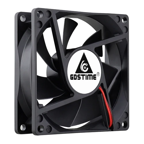 Imagen 2 del producto Gdstime DC 5V 12V 24V 48V 80x80x25mm ventilador enfriador de energía de computadora 8025 80MM caja de PC CPU ventilador Axial sin escobillas ventilador de refrigeración de doble bola