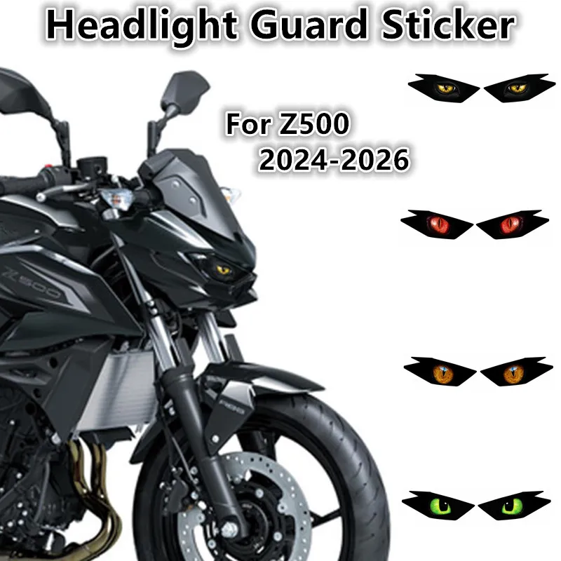 

Fit For Kawasaki Z500 2024-2026 Z500 26 Waterproof Motorcycle Headlight Guard Stickers Head Light Protective Decals Accessories