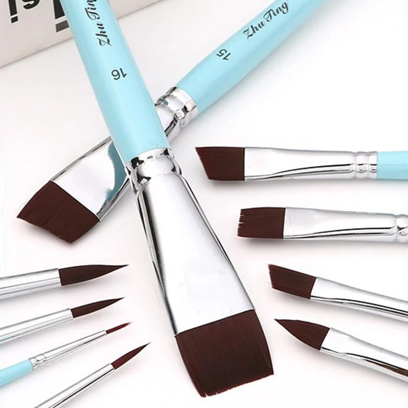 7/10/17Pcs Body Pinting Face Body Paint Brushes Makeup Brush Professional Paint Brushes Set Wooden Handle Oil Painting Brushes