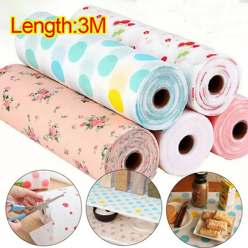 Delicate 3M Non-Slip Drawer Mat Moisture-proof Shelf Liner Pad Kitchen Table Decoration Protect Cupboard Gadget