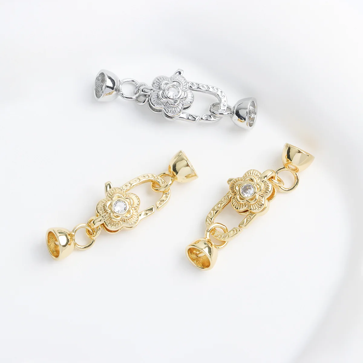 

1 Piece of Copper-plated Plum Blossom-shaped Connecting Buckle Pearl Necklace Bracelet Closing Buckle DIY Jewelry Accessories