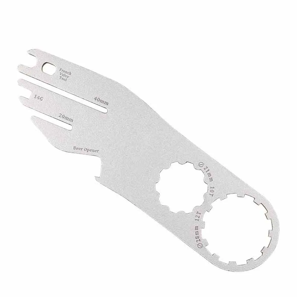 1pc Bicycle Disc Brake Rotor Alignment Truing Tools Stainless Steel Lase Cutting Pedal Wrench Fork Cap Wrench For Sunto