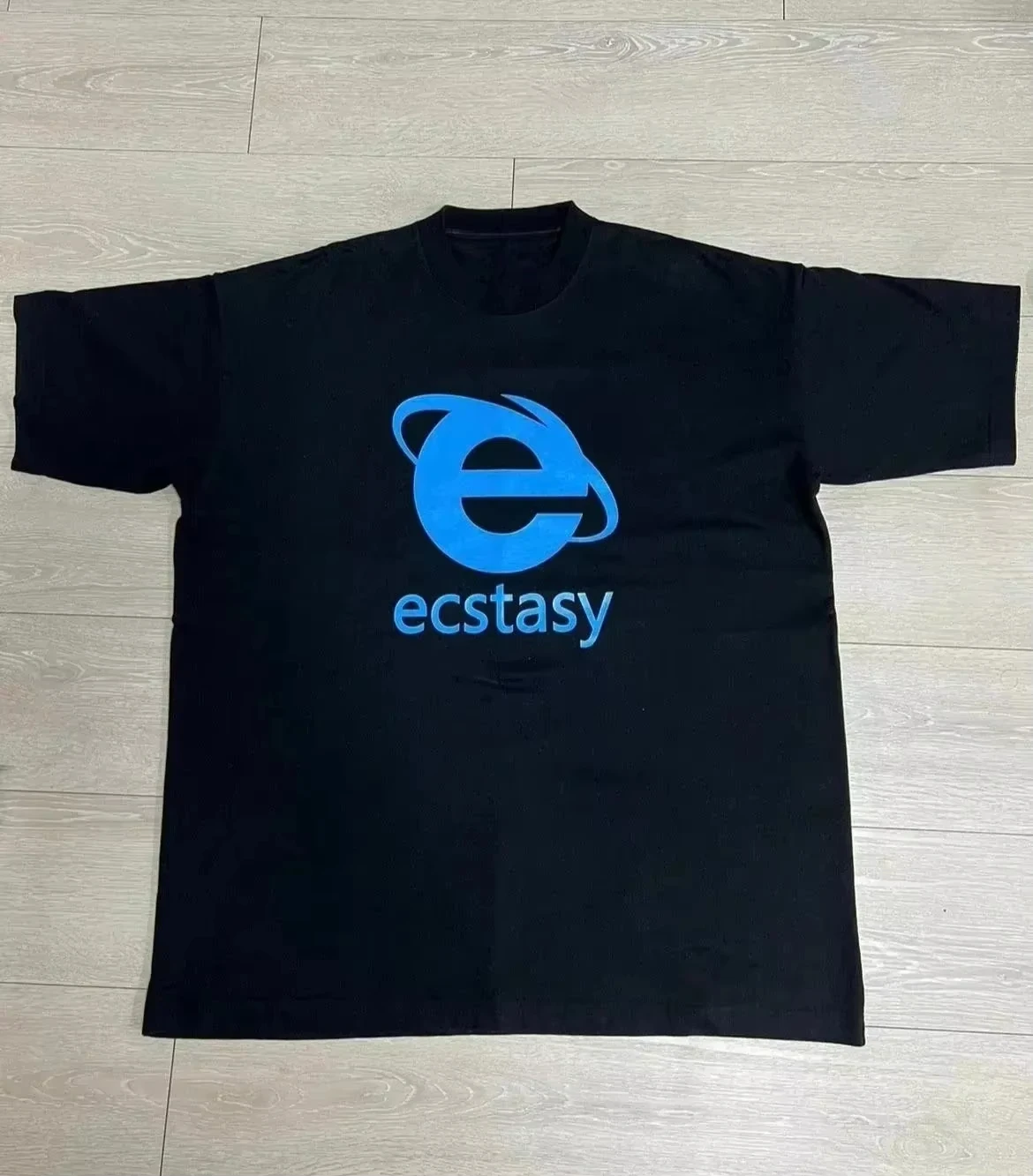 Streetwear Ecstasy New T Shirt Y2K Men's Harajuku White T-shirt Letter Pattern Printing Oversize Loose Short-sleeved Gothic Top image 2