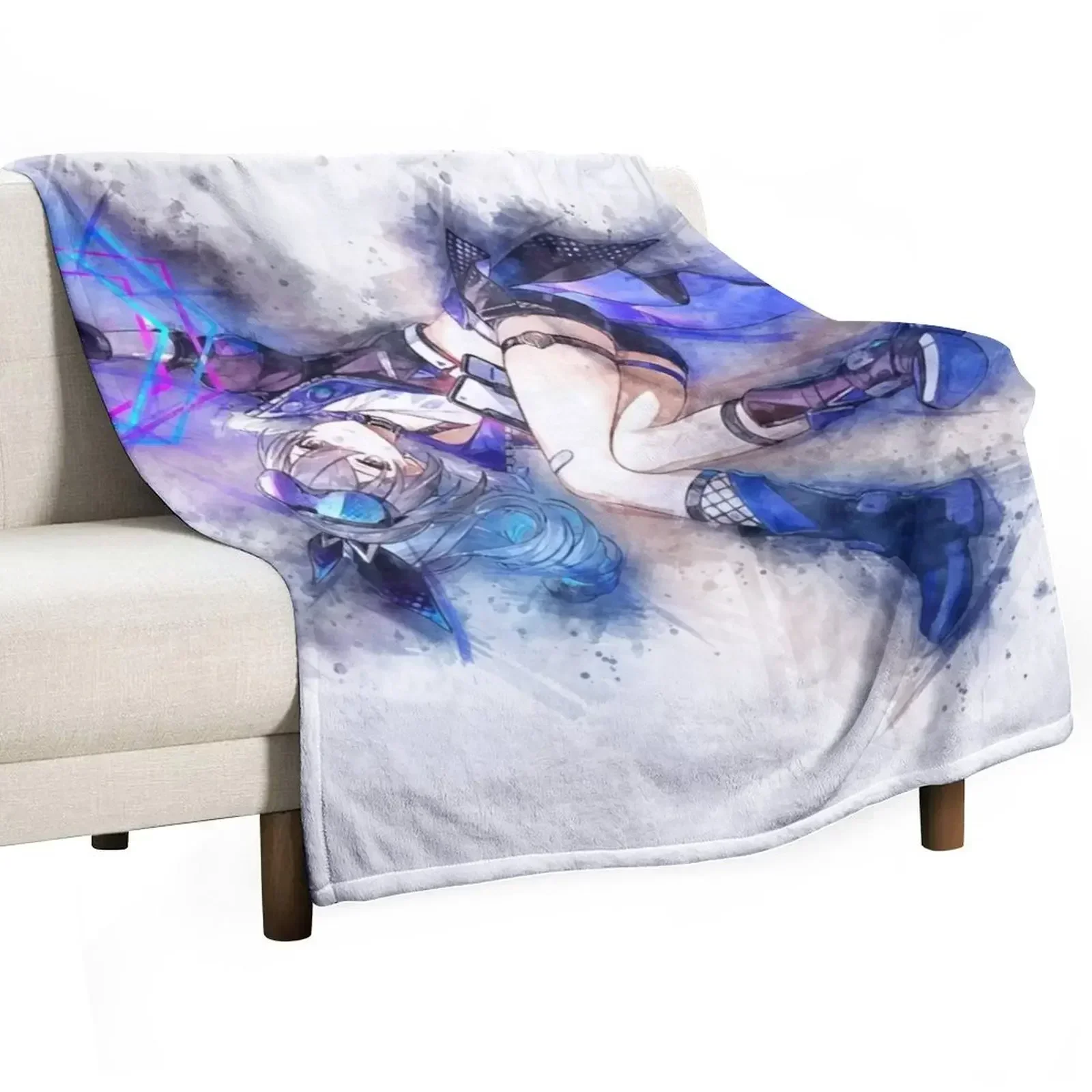 

Silver Wolf - Honkai Star Rail (Watercolor) Throw Blanket Men's Soft Warm Throw Blanket for Couch