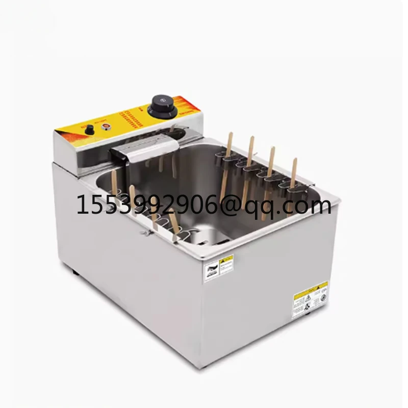 220V/ 110V 12L commercial cheese corn hot dog stick fryer mozzarella frying snack machine