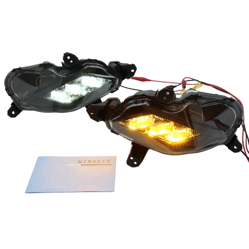 

For KA Optima K5 2021 LED daytime running lights with yellow front fog lights