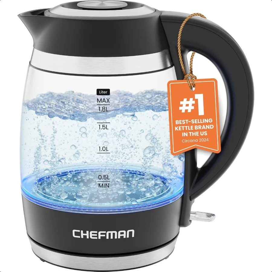 

Electric Kettle 1.8L 1500W Hot Water Boiler Removable Lid for Easy Cleaning Auto Shut Off BoilDry Protection Stainl Steel Filte