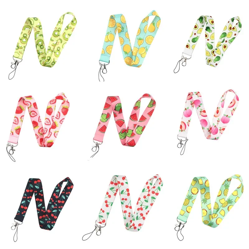 Summer Fruit Pattern Neck Strap Hang Rope For Keys ID Card Mobile Phone Straps Lanyard Badge Holder Key Chain Cute Phone Hanger