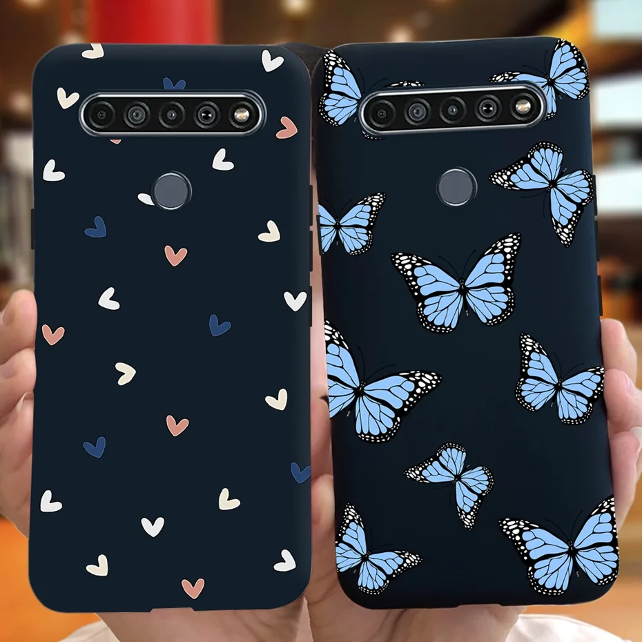 For LG K61 2020 Phone Case Cute Love-heart Butterfly Pattern Soft Silicone Cases For LG K61 K 61 LM-Q630