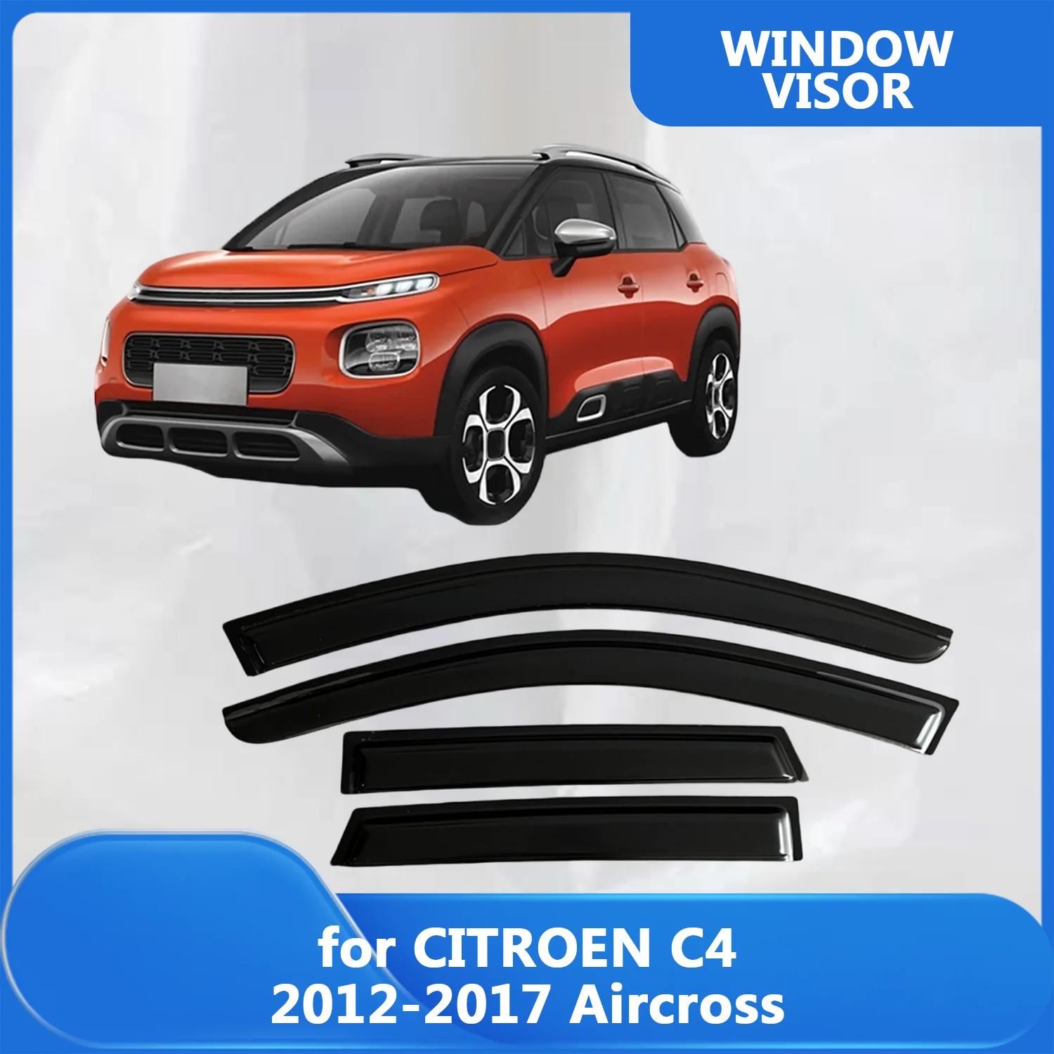

Window Visor for CITROEN C4 2012 2013 2014 2015 2016 2017 Aircross Wind Deflectors Rain Guards Door Visor Vent Shades Ventvisor
