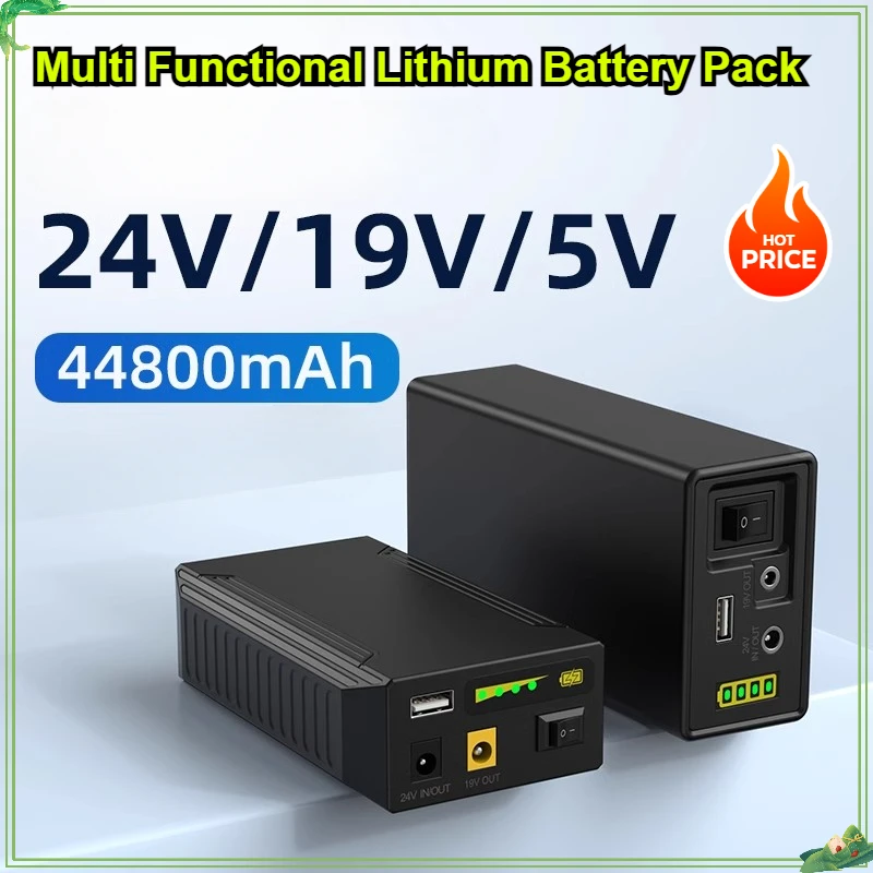 

19V 24V Power Bank Battery Rechargeable Lithium Battery 18650 44800mAh Auxiliary Large Capacity 18650 Power Bank 44800mah UPS