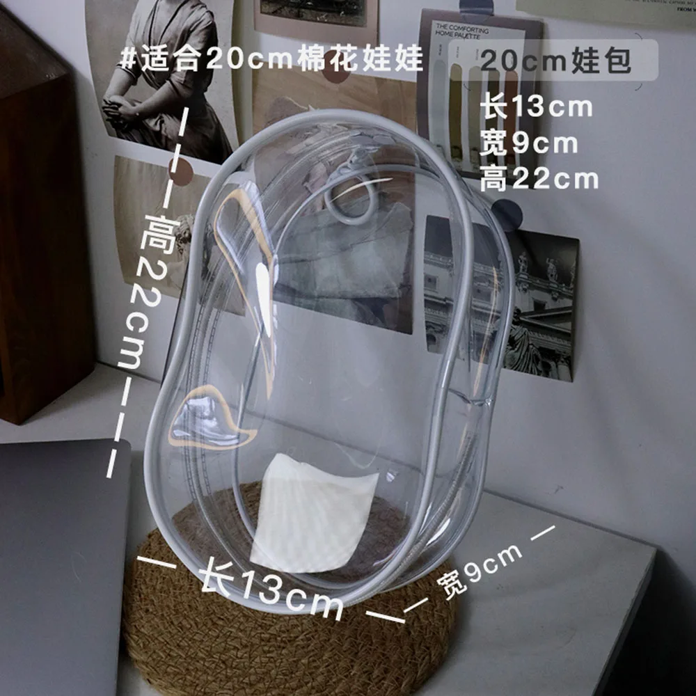 BOXOB – 5 Sacs De Présentation Pour Poupées En PVC Transparent, Avec Sangles Silicone, Protection Anti-Poussière Pour Figurines 15-17 Cm