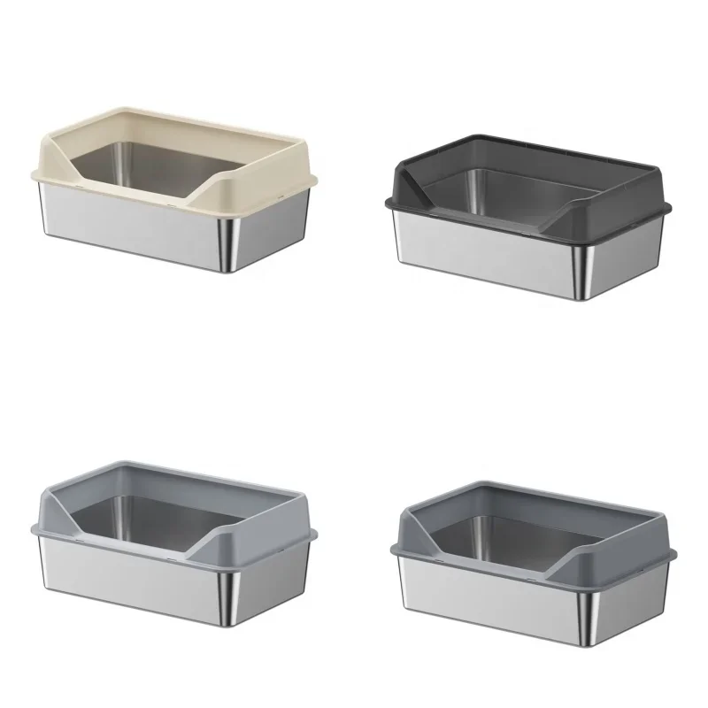 China Factory Wholesale Feline Waste Container Cat Toilet Pan Cat Stainless Steel Box
