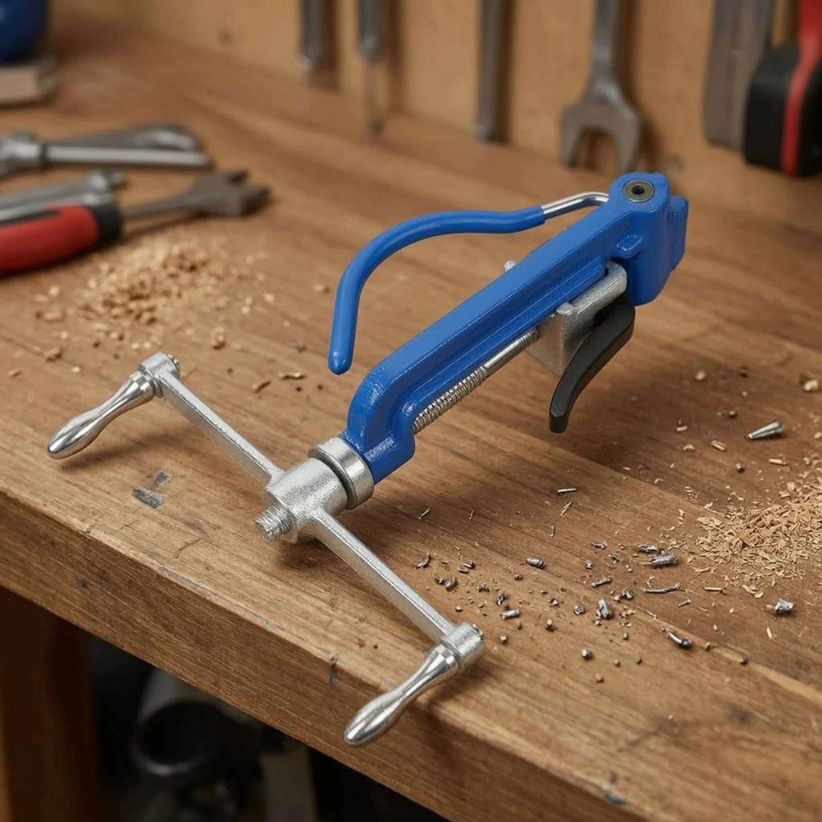 

Screw Strapping Tool Metal Body Tie Band Tensioner Manual Band Tightening Tool Blue Handle Packing Strap Windlass Easy to Use