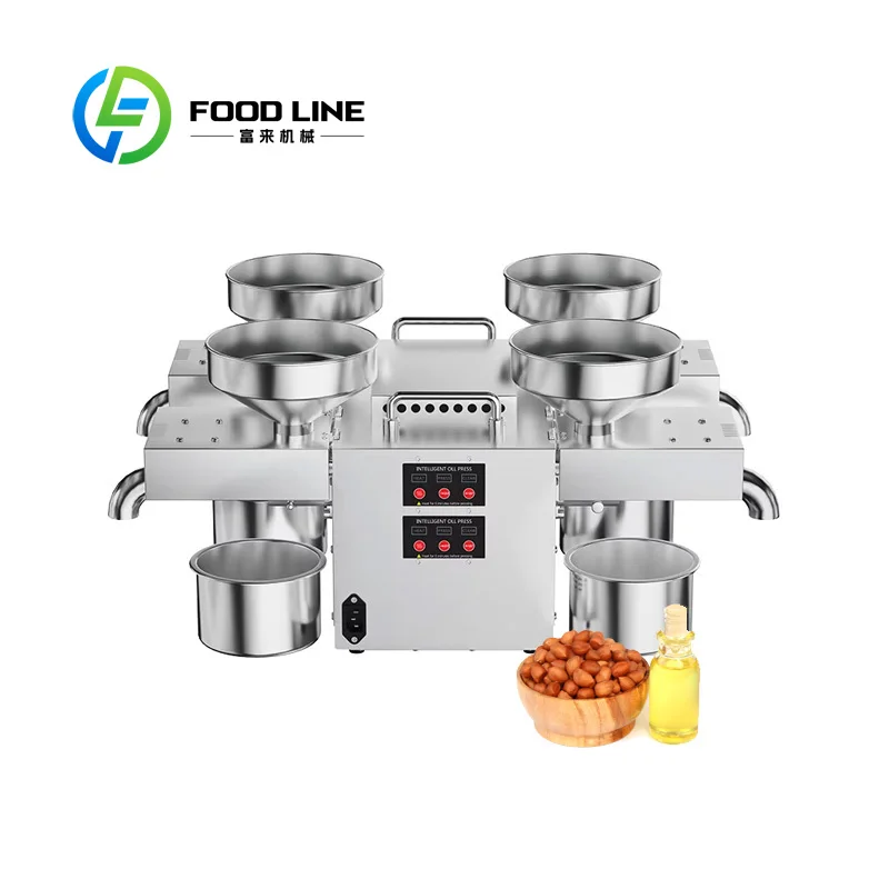 

Customized 220V/110V New Four Head Commercial & Household Use Sesame Oil Cold & Hot Pressing Automatic Machine