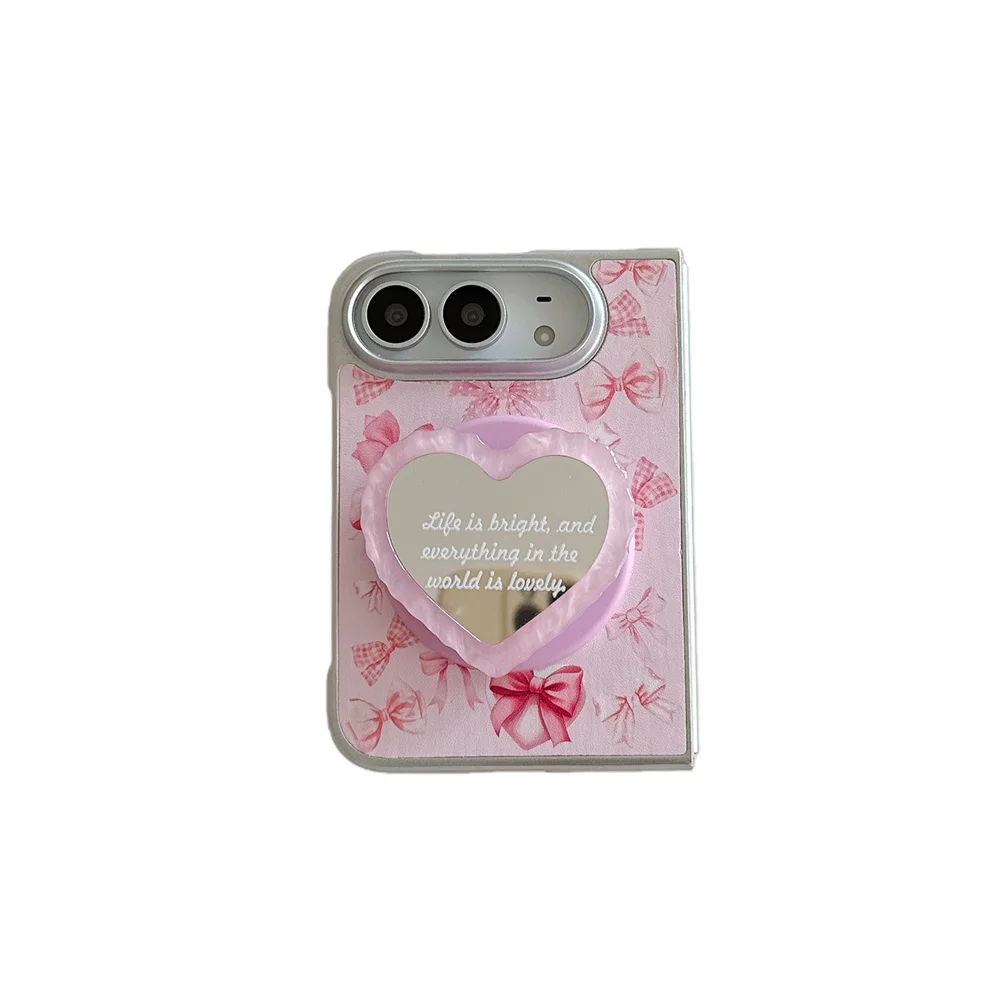 Luxury Glitter Bling bowknot Love Magnetic Phone Case For iPhone Duo Protection With Shockproof Fold Phone Cover For Magsafe