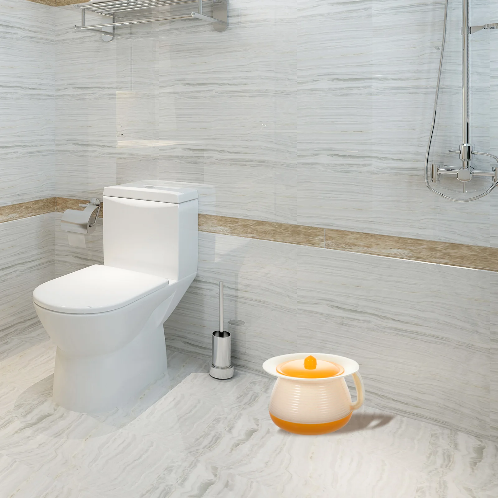 

Portable Spittoon Durable Plastic Urine Pot Sealed Lid Easy Clean Night Spittoon Adult Bedpan Household Urine Storage Pot