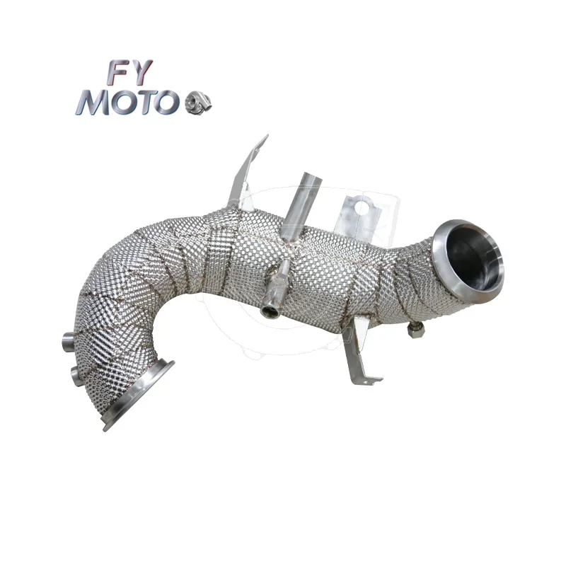 SS304 Downpipe With Heat Shield For 2019+ Mercedes‑Benz CLA45 AMG W177 | Euro 6, Catless/ Catted Versions Available