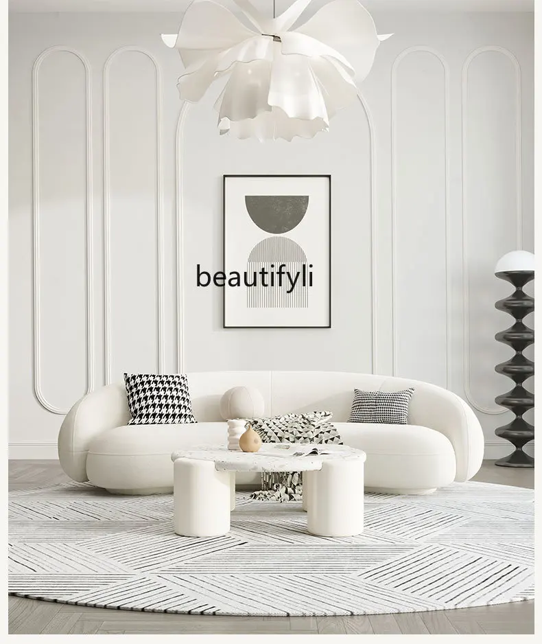 

Modern Light Luxury Coffee Table Simple Terrazzo Small Apartment Tea Table White Living Room Table